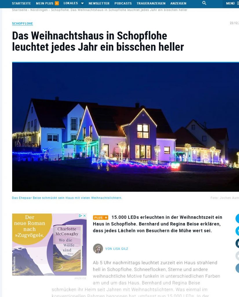 Weihnachtshaus Bernhard und Regina Beise